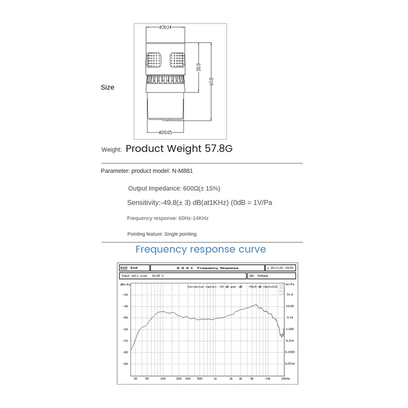 2 pçs profissional dinâmico microfone núcleo cápsula substituição microfone núcleo N-M881