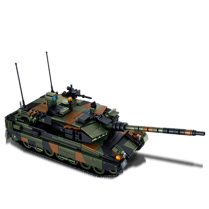 Soldados do exército militar guerra mundial 2 leopardo 2a6 tanque de batalha principal modelo montagem blocos de construção tijolos brinquedos para crianças presente