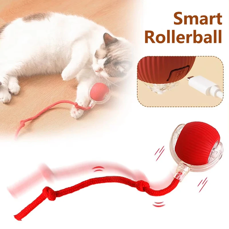 

Rechargeable Cat Toys Interactive Smart Pet Interaction Automatic Rolling Ball Toy Accessories for Cats Electric Dog Ball Things