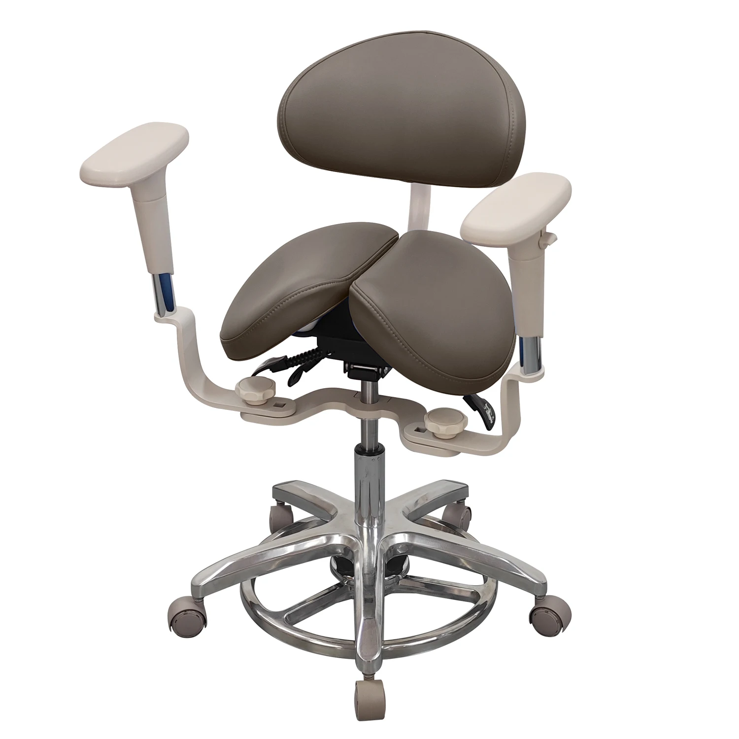 Foot Control Dental Saddle Stool Ergonomic Microscope Chair Adjustable Swivel Seat for Clinic Lab