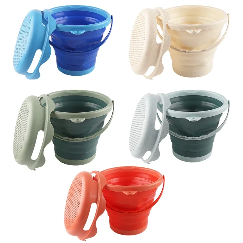 Juguetes de playa, cubo de transporte plegable, cubo de arena, pala 7 en 1, rastrillo, helado, playa para niños