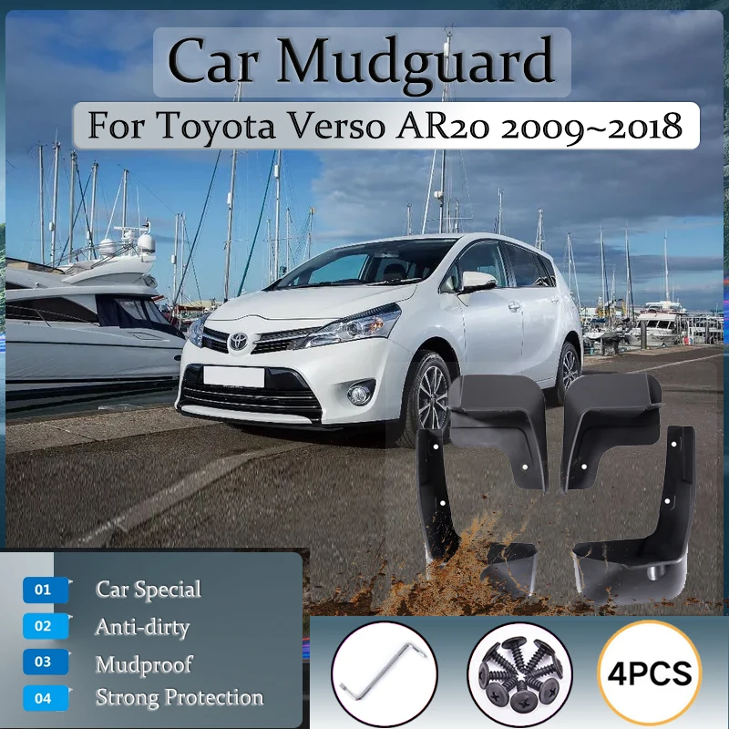 Universal Car Mud Guards For Toyota Verso AR20 2009~2018 Anti-splash Mudguards Fender Flare Splash Mudflaps Set Auto Accessories