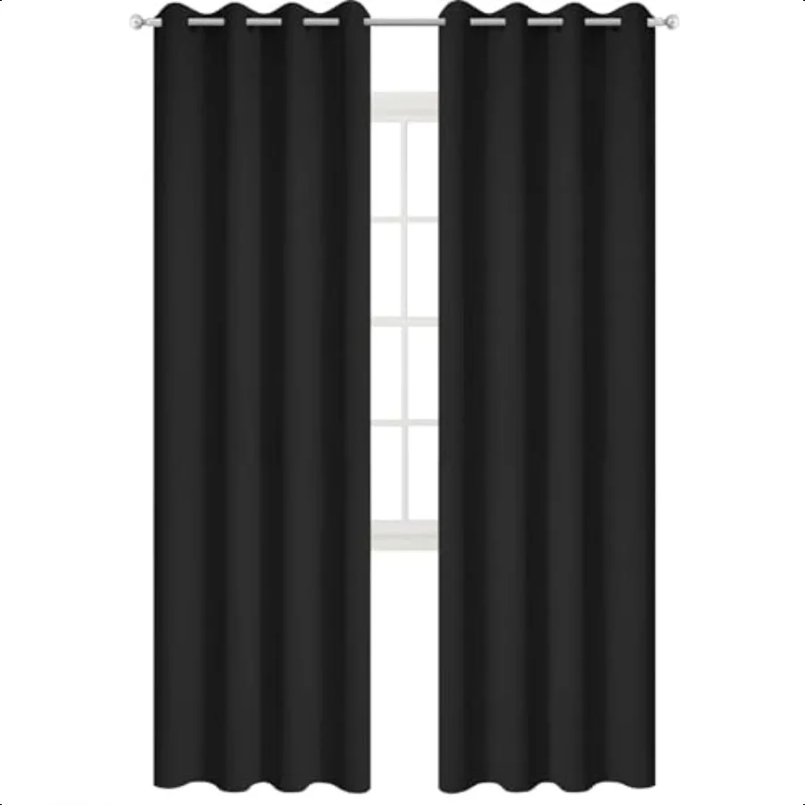 84 Polegada cortinas blackout longas para o quarto com isolamento térmico escurecimento preto cortina de bloqueio de luz cortinas blackout para l