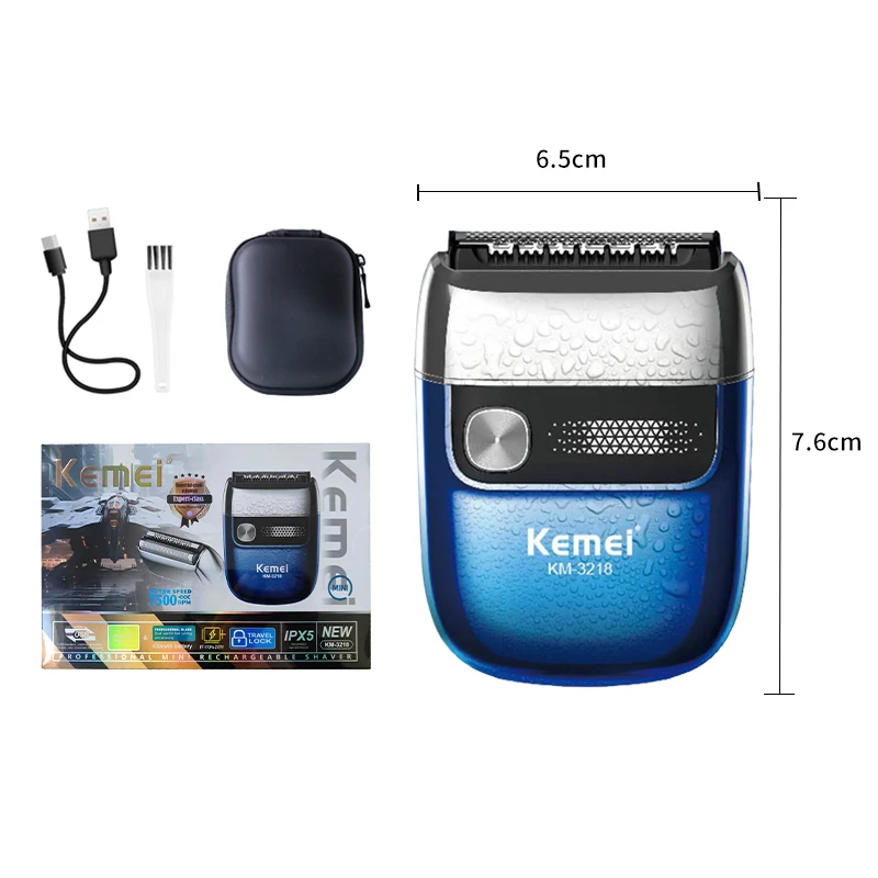 

Waterproof Blade Beard Trimmer Usb Portable Mini Electric Shaver km-3218 Electric Face Body Shaver For Men Women