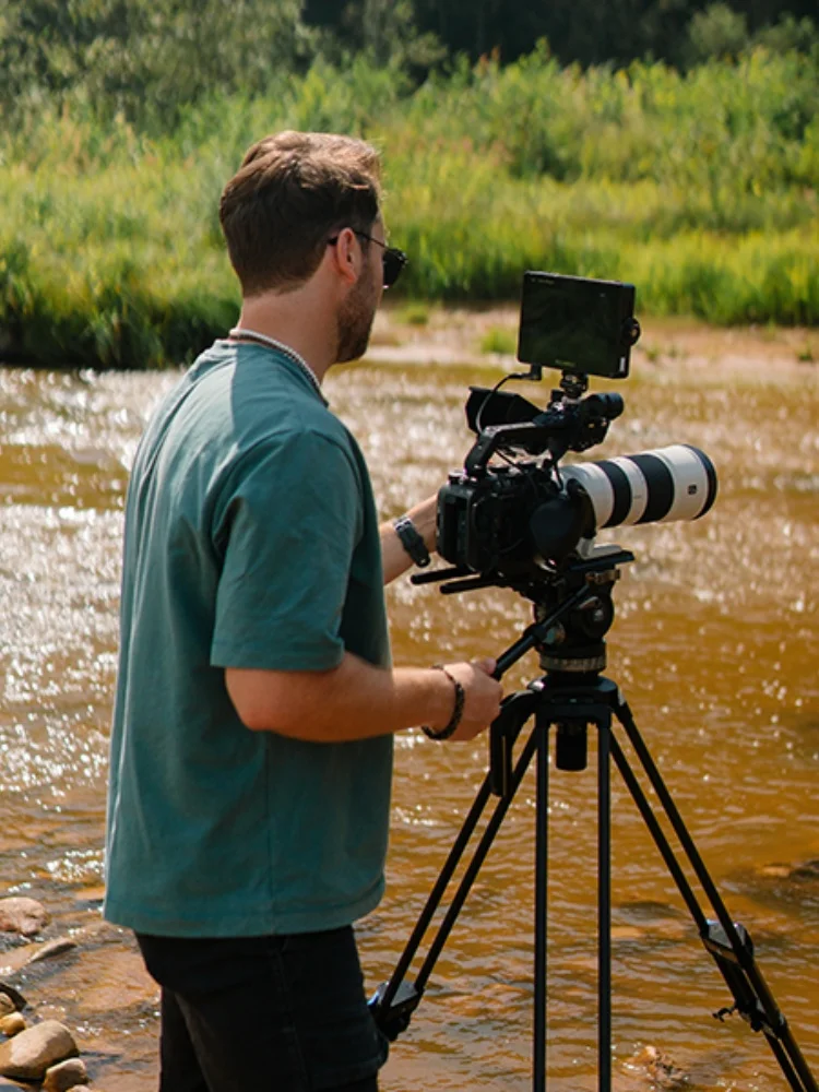 SIRUI SQ75+VHS10 Zwaar uitgevoerd koolstofvezel camerastatief 182 cm Professioneel videostatief met demping Videovloeistofkop voor DSLR-camcorder Max. belasting 10 kg - afbeelding 2