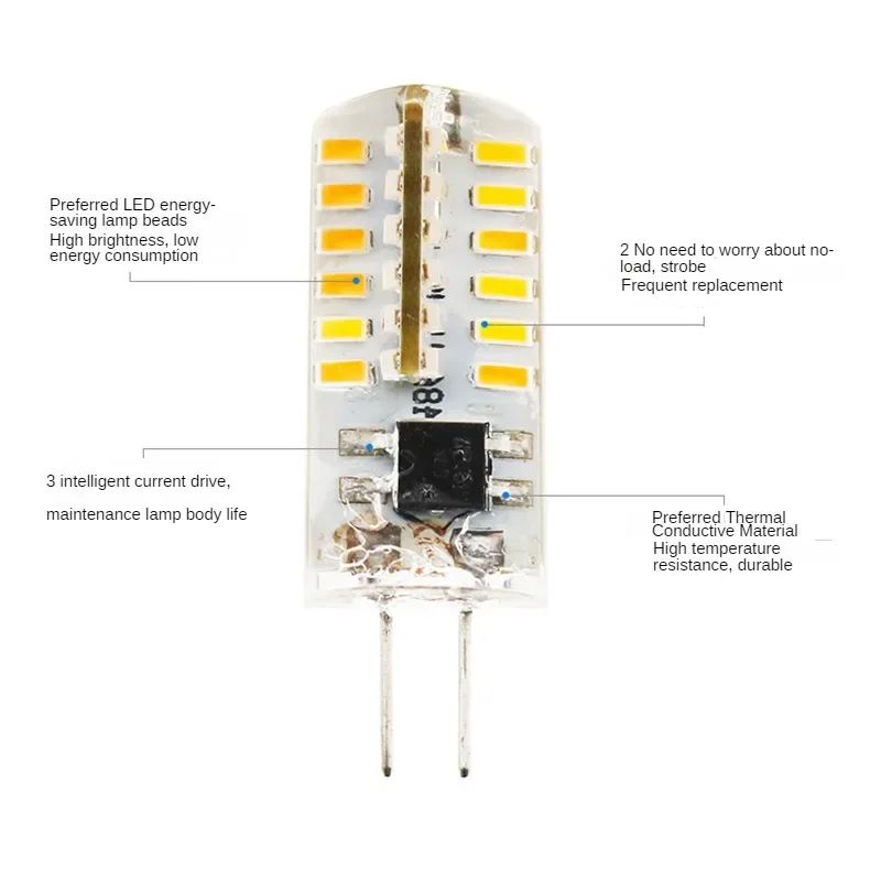 10PCS G4 Led Bulb 2W 3W 5W 6W 7W 9W AC 220V 3014SMD 2835SMD Silicone Lamp Warm White/White l 360 Degree Angle LED Light