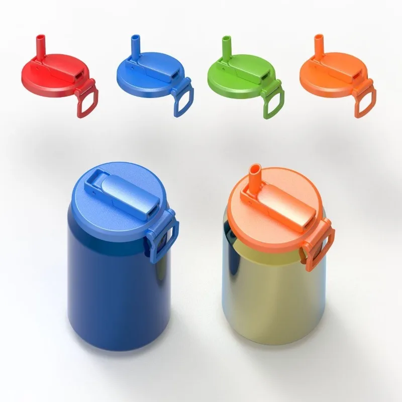 Soda Lid Covers With Straws Beverage Can Protector Portable Silicone Can Covers Beer Bottle Cap Tin Can Cup Soda Leak-Proof Caps