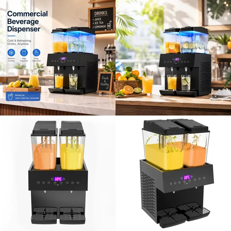 2026 Hot Selling 32L 2 Flavor Touch Control Cold Drink Dispenser Quantitative Commercial Juicer for Food Service