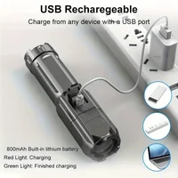 Powerful LED Flashlight Rechargeable USB Waterproof Zoom Fishing Hunting Camping 100,00 Lumen Tactical Flashlight LED Torch 5