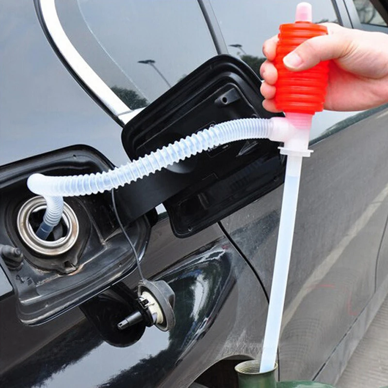 1pc Car Manual Siphon Pump Hose Portable Car Fuel Truck Fuel Oil Gasoline Diesel Water Chemical Liquid Transfer Sucker Pump Tool