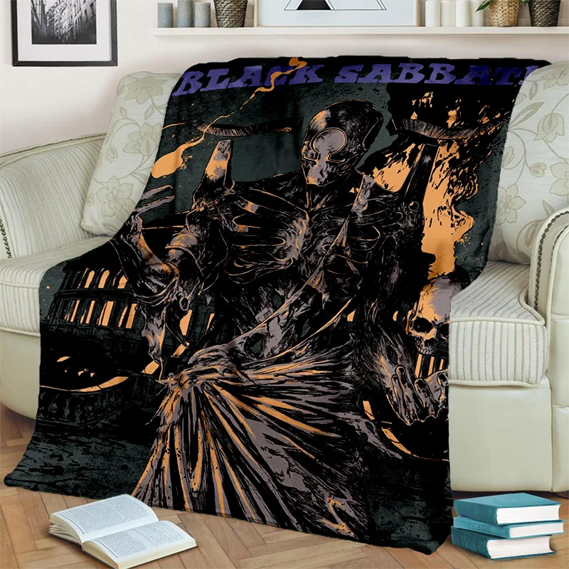 3D BLACK SABBATH Heavy Metal Rock Blanket,Soft Throw Blanket for Home Bedroom Bed Sofa Picnic Travel Office Cover Blanket Kids