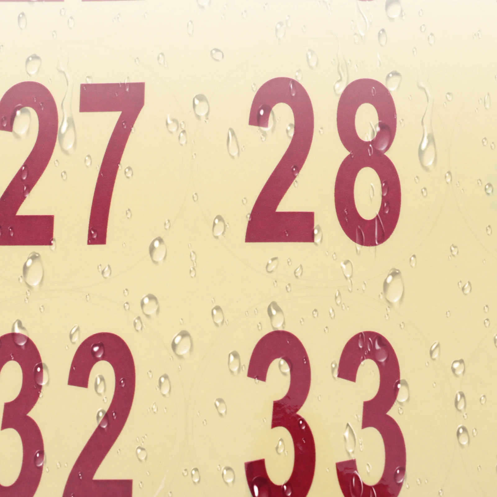 

2 Sheets PVC Transparent Waterproof Digital Stickers Self Adhesive Double Sided Numeral Serial Number Pasters Position Marking