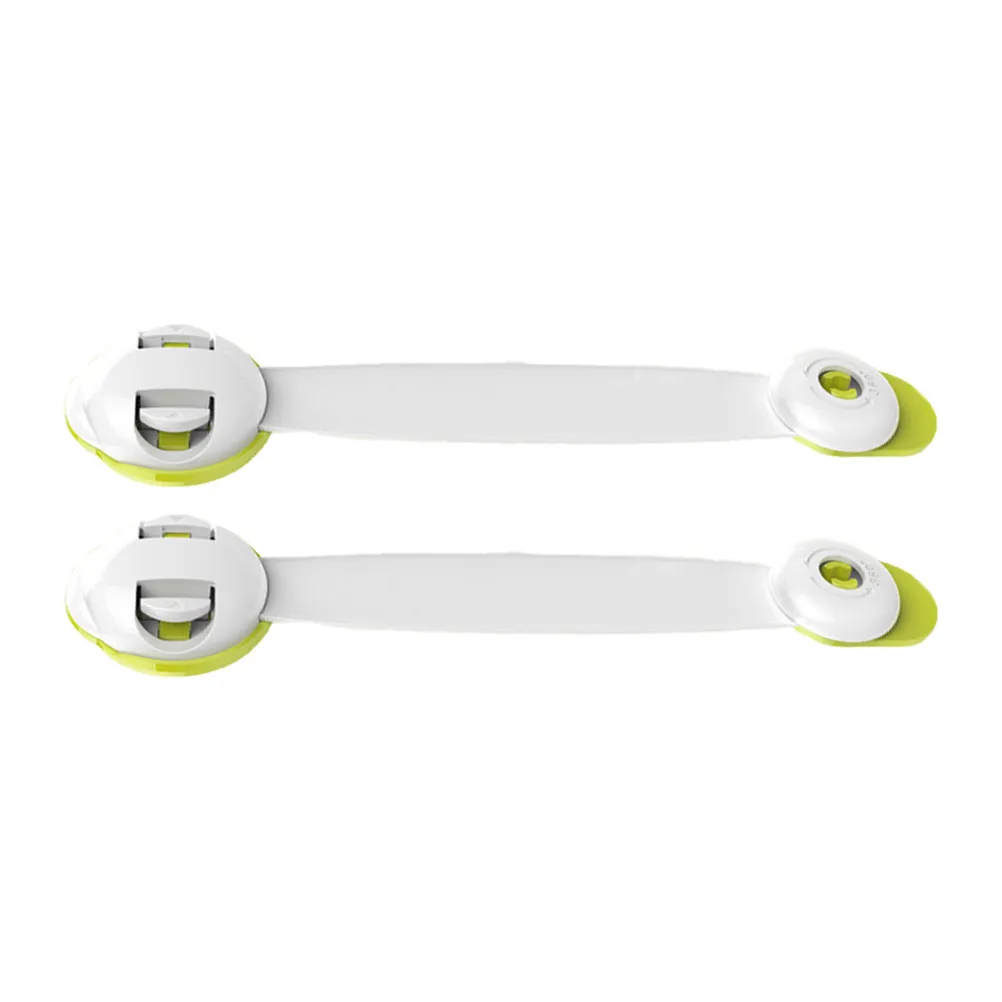 2Pcs Double Button Safety Locks for Cabinets Refrigerators Drawers Doors Toilets Self-Adhesive Child Proof 360 Degree Rotatable