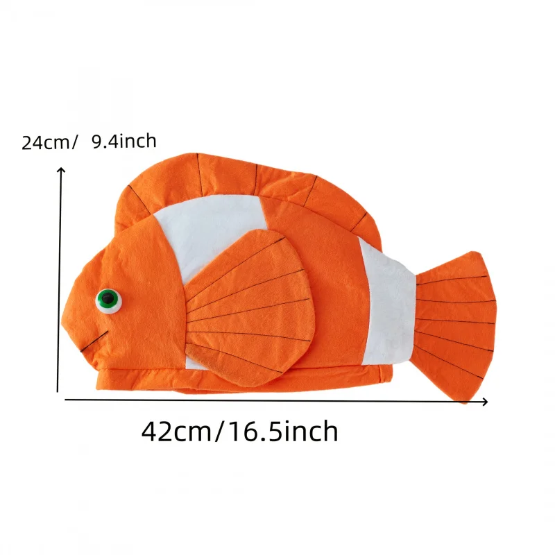 Clownfish Hat Party Holiday Dress Up Fish Funny Three-Dimensional Clownfish Carnival Hats for Halloween Christmas Event Party