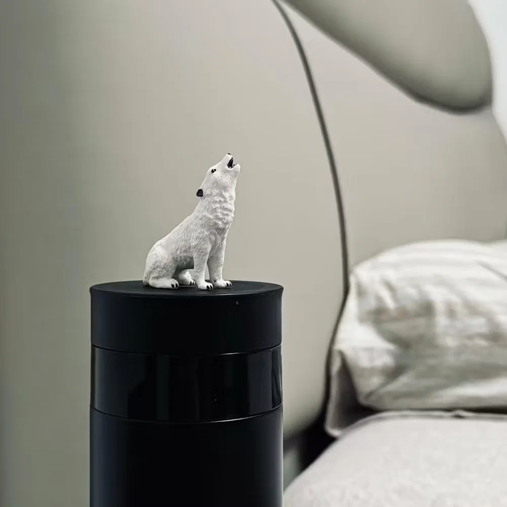 Toymany Simulation Howling Arctic Wolf Polar Animal Model Toy Mini Figures Dolls Action Figurines Toys Children Gift  Cake Decor