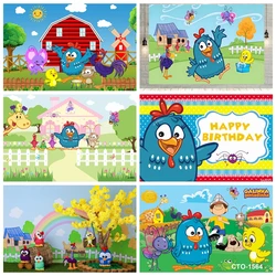 Cartoon Farm Animal Chicken Background Photography Children's Birthday Party Baby Shower Backdrop Studio Poster Customization