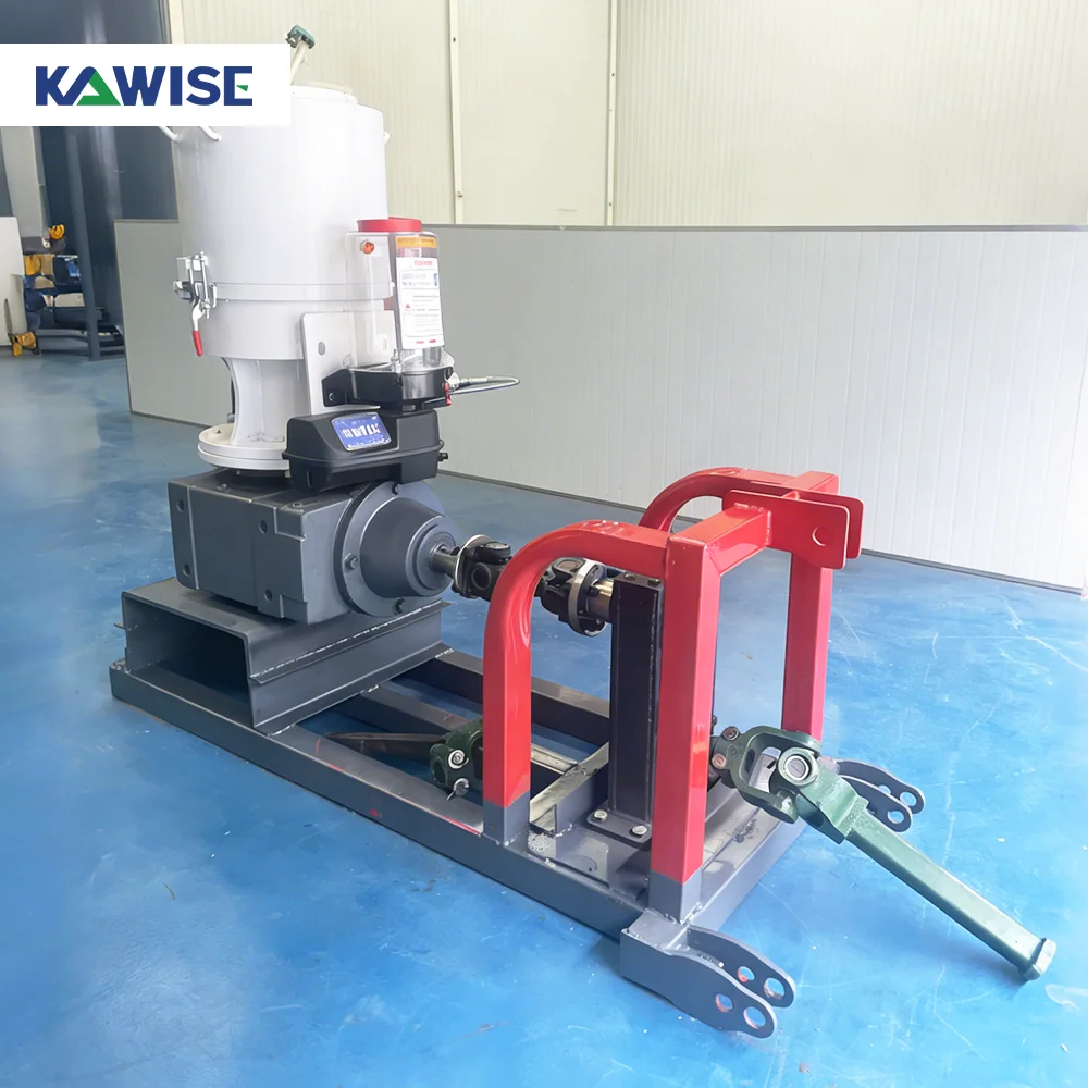 AIROW Flat Die Biomass Pellet Machine PTO Driven for Wood Straw Rice Husk Fuel Pellets for Farm and Small Plant Use