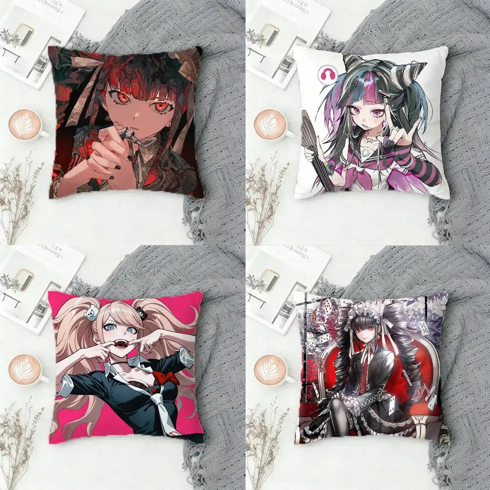 

D-Danganronpa Double-sided Printed Square Decorative Cushion Cover for Sofa Living Room Home Decor