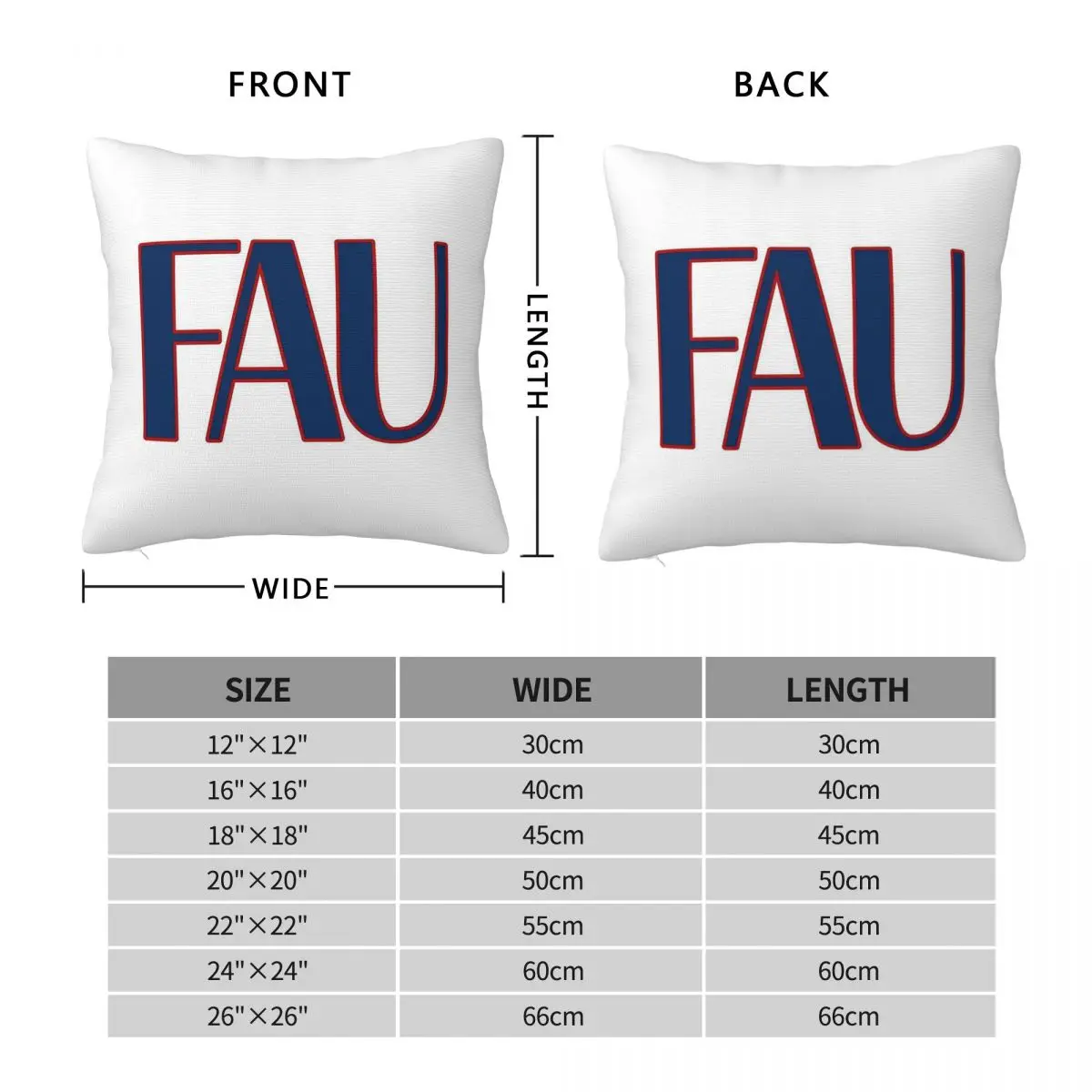 Florida Atlantic University Square Pillowcase Polyester Linen Velvet Creative Decor Throw Pillow Case Sofa Cushion Cover 45x45