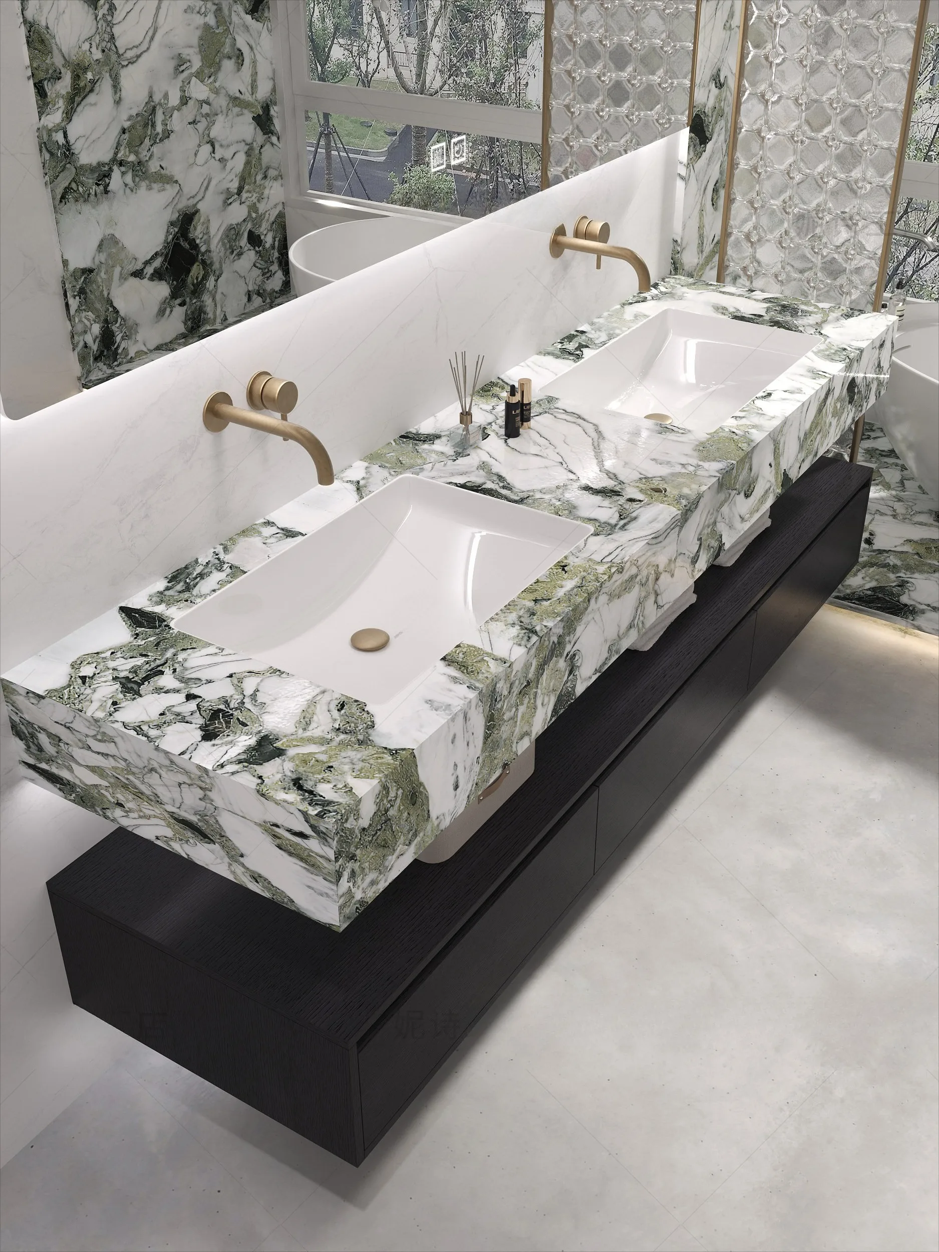 Solid Stone Wash Basin Premium Marble Above Counter Waterproof Anti Stain Wear Resistant Sturdy Home Bathroom