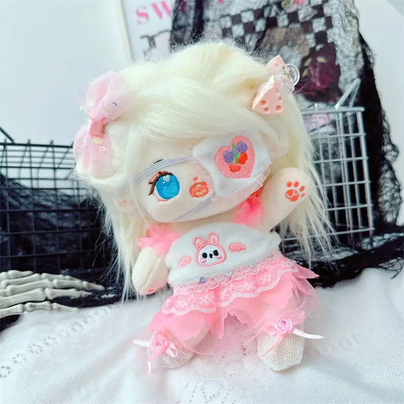 20cm Kawaii Plush Cotton Naked Doll Personalized Midnight Assassin Cool Skirt Suit Can Be Changed DIY Doll Clothes Accessories