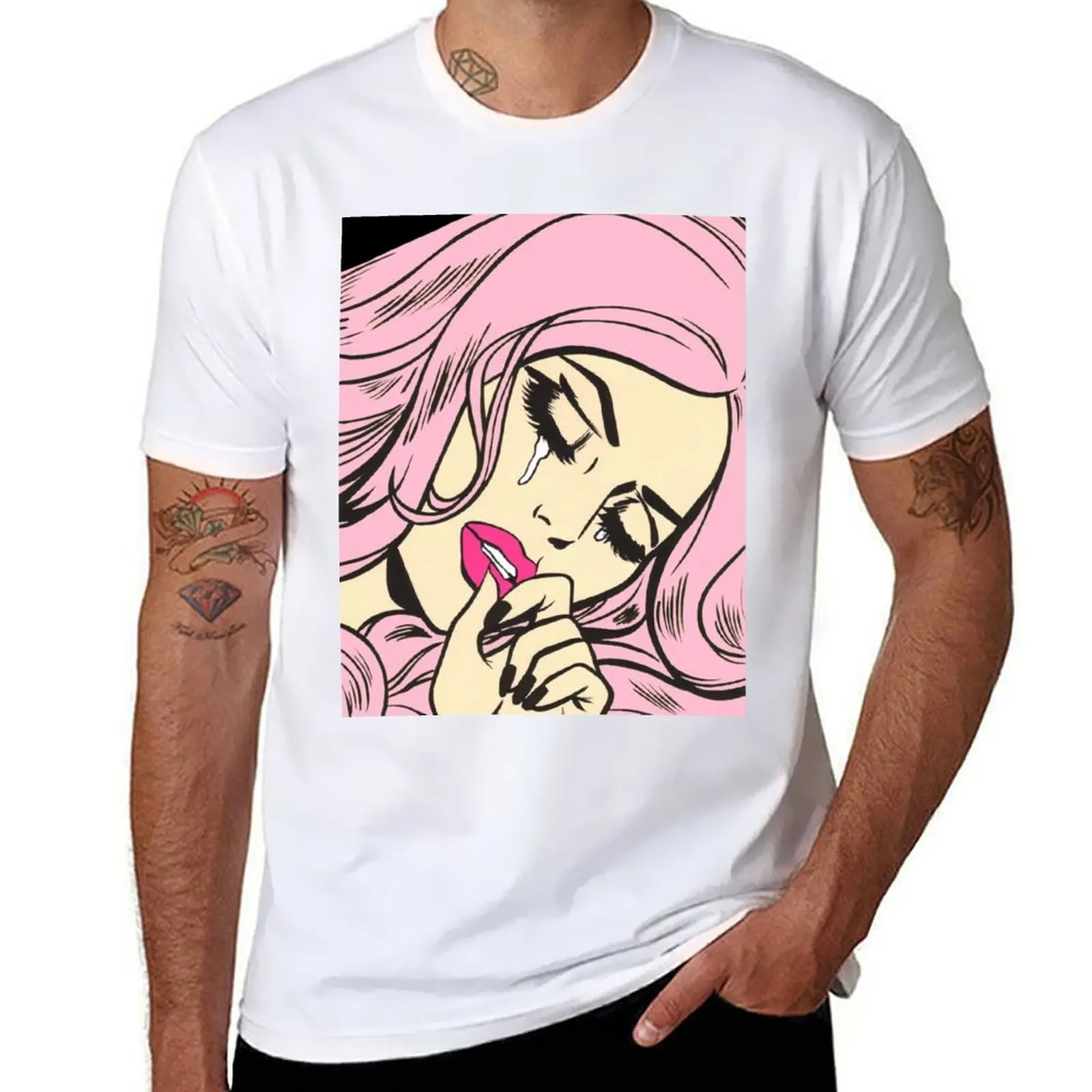 Pastel Pink Sad Girl T-Shirt man t shirts for men man t shirt cotton t shirts for man pack white T-Shirt