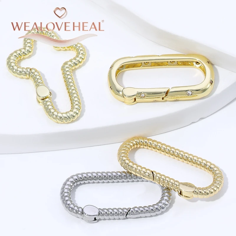 karabinerhaken,18K Vergoldeter Messing-Druckknopfverschluss, Vintage Ovaler Schlangenglied-Verbinder für Schmuckherstellung, DIY Halsketten- und Armbandzubehör – Detail 16
