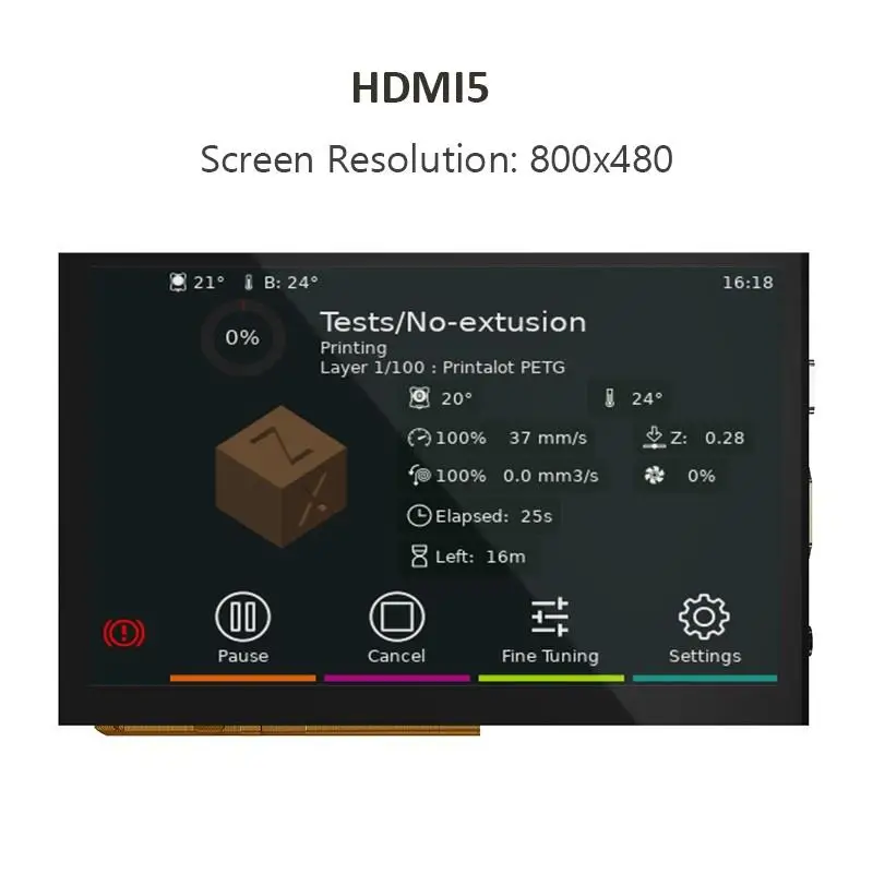 To HDMI7 HDMI5 Touch Screen 7'' 1024x600 HDMI IPS Display Capacitive for Raspberry Pi4 Mini PC Monitor 3D Printer Parts