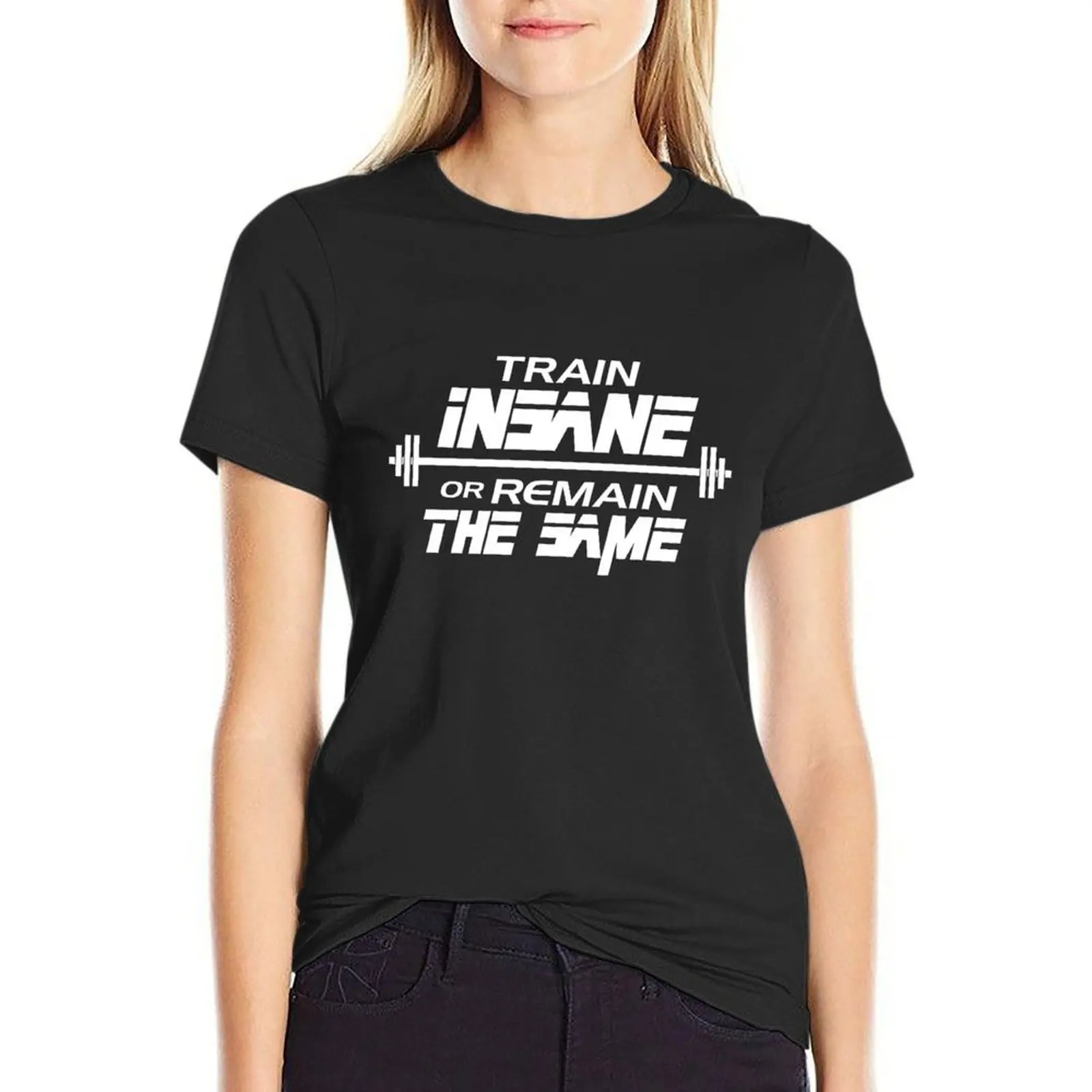 Train insane or remain the same T-Shirt tops summer top anime clothes fashion woman blouse 2024