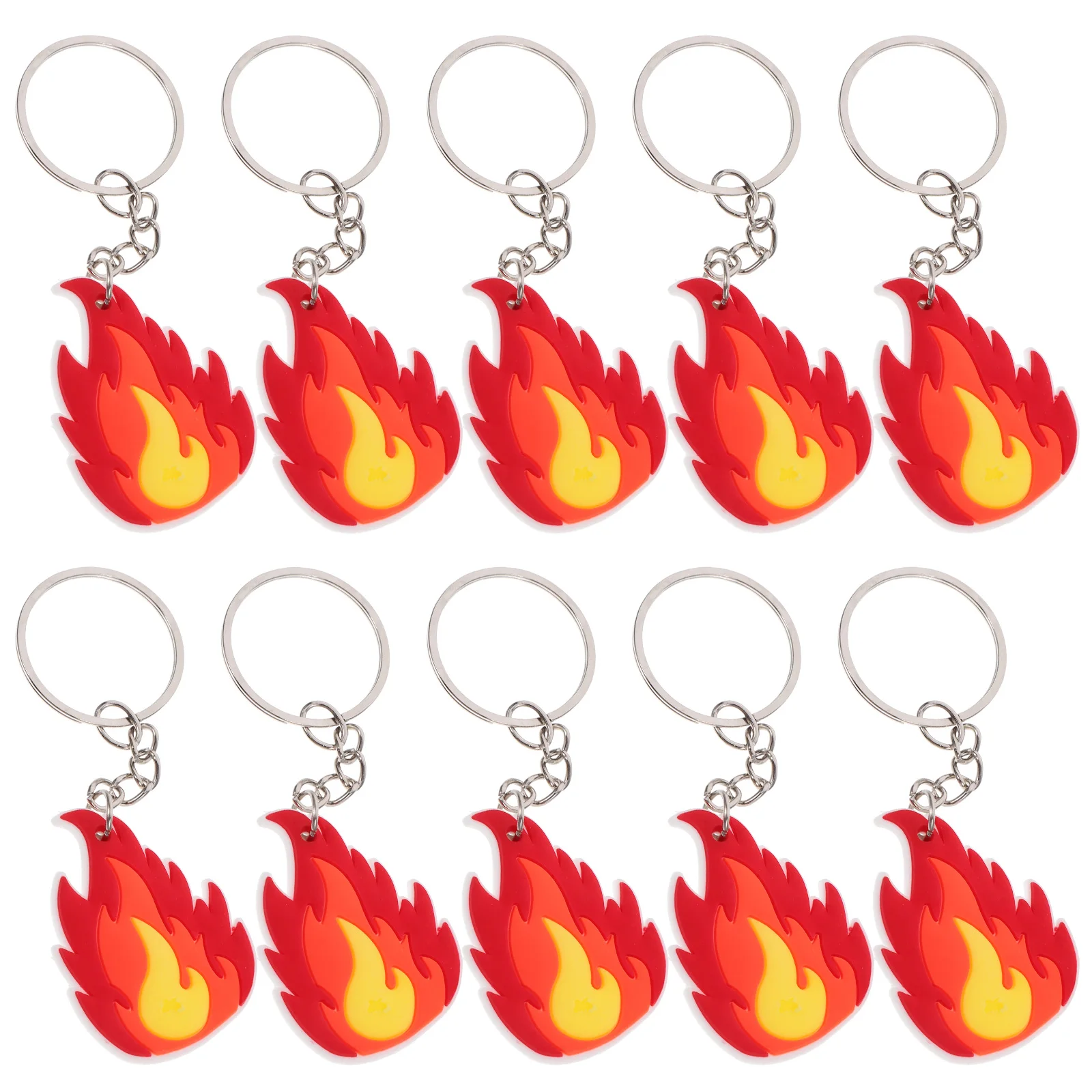 

10pcs Firefighter Keychain Soft PVC Glue Fire Truck Heroic Theme Party Favors Longlasting Stylish Practical