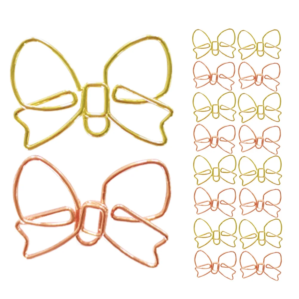 

30Pcs Bowknot Paper Clips Cute Metal Bow Shaped Bookmarks for School Office Home Decorative Organizing Clips Small Bowknot