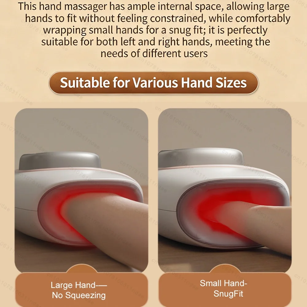 Electric Hand Massager with Heat and Compression 3 Color Light Therapy Cordless Hand Massager for Arthritis and Carpal Tunnel