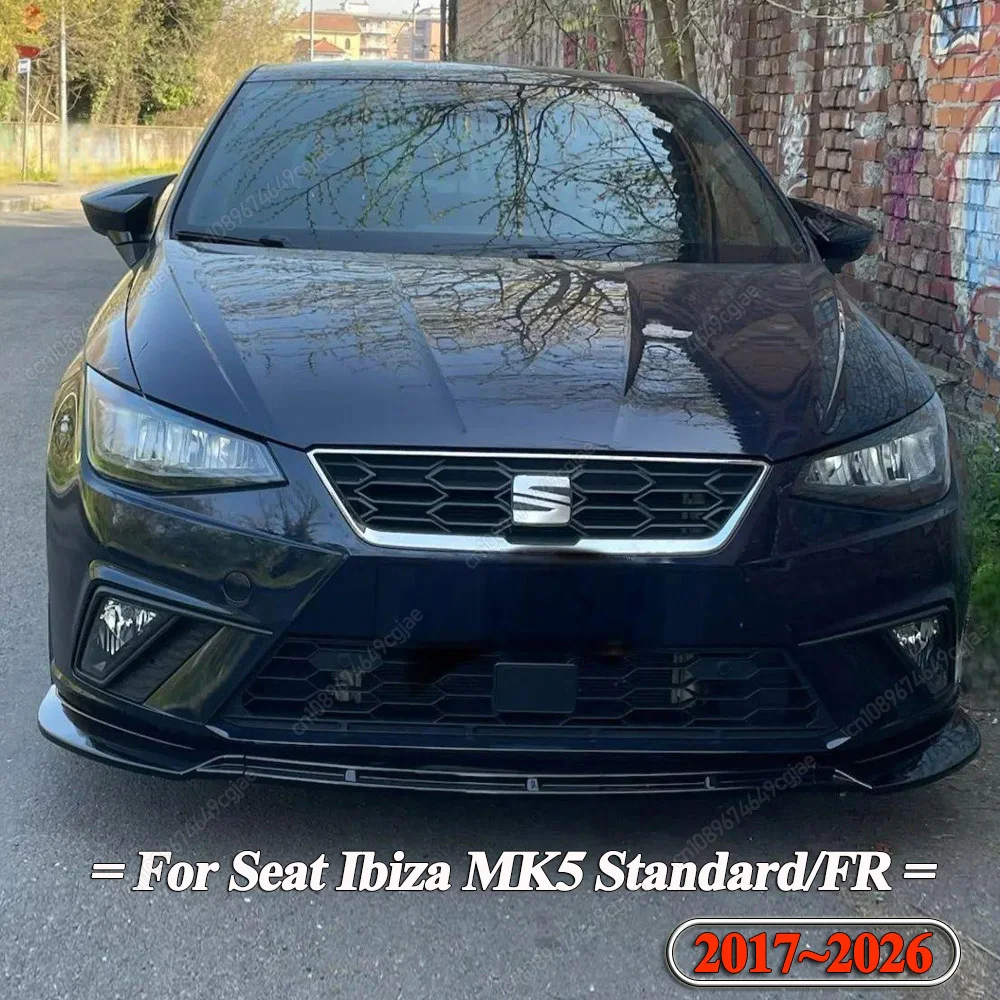 Front Bumper Lip Spoiler Splitter Lower Diffuser For Seat Ibiza Standard&FR MK5 6F KJ1 TSI TDI MPI TGI 2017-2026 Bodykits Tuning