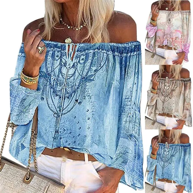 

Женское цельное бархатное длинное платье с открытыми плечами SVE irt Sweet Sle с принтом Све Bell Sve Color Crew Ne