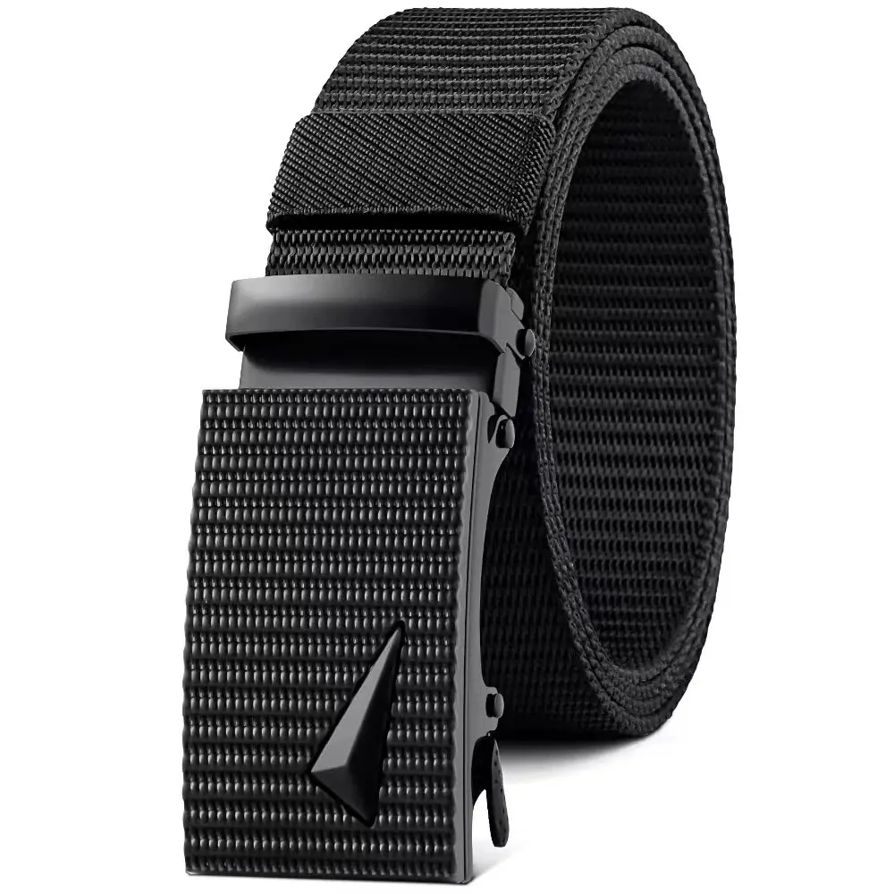 Herenriem Automatische metalen gesp Imitatie nylon singelband Werkriem voor buiten Tandeloze automatische gesp Casual sport Canvas riem