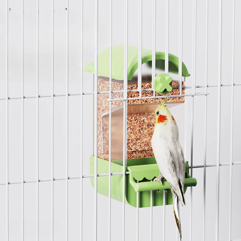 Parrot Automatic Feeder Anti-splash Anti-splash Xuanfeng Peony Tiger Skin Special Eating Feed Box Bird Raising Supplies