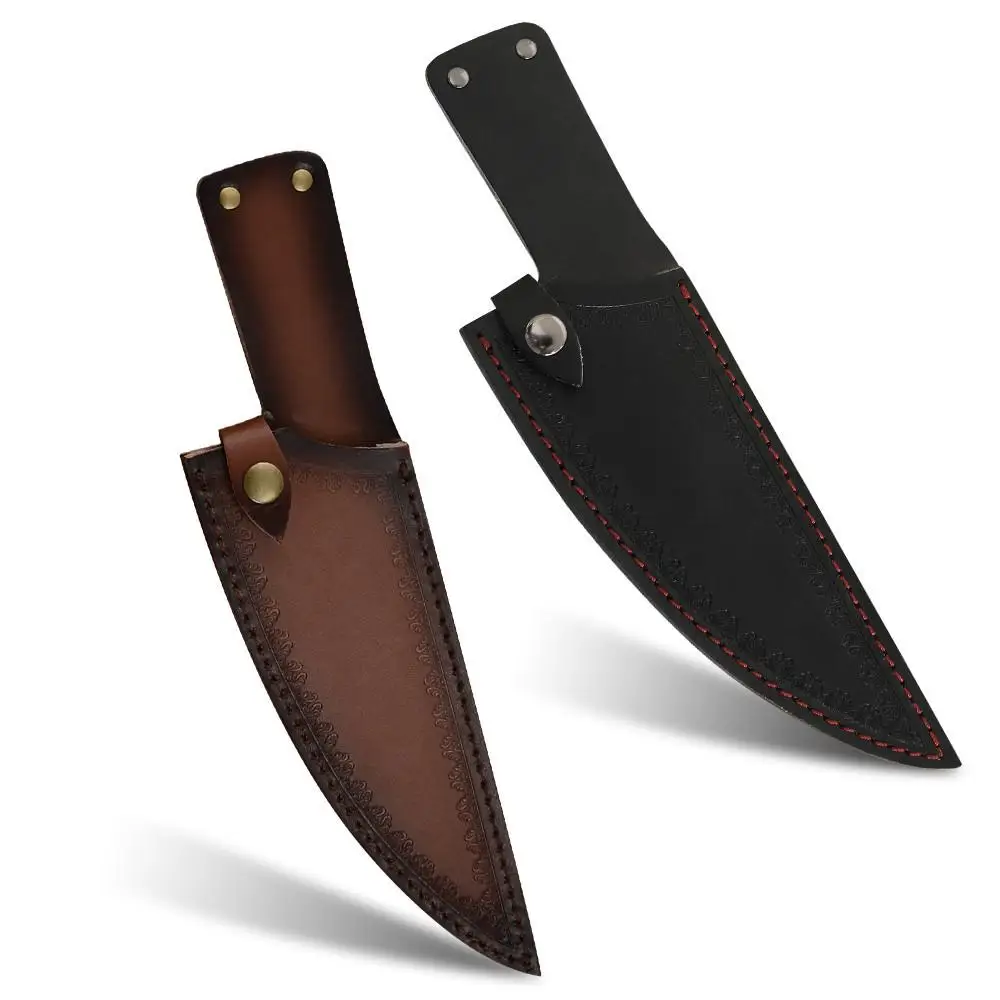 Kitchen Professional Chef Knife Protective Sheath Recycled Leather Round Buckle Cutlery Storage Holster Pouch
