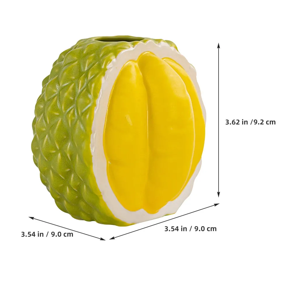 Ceramic Durian Vase Realistic Fruit Shaped Flower Holder Tiny Vase for Bud Arrangements Kitchen Living Room Office Decor