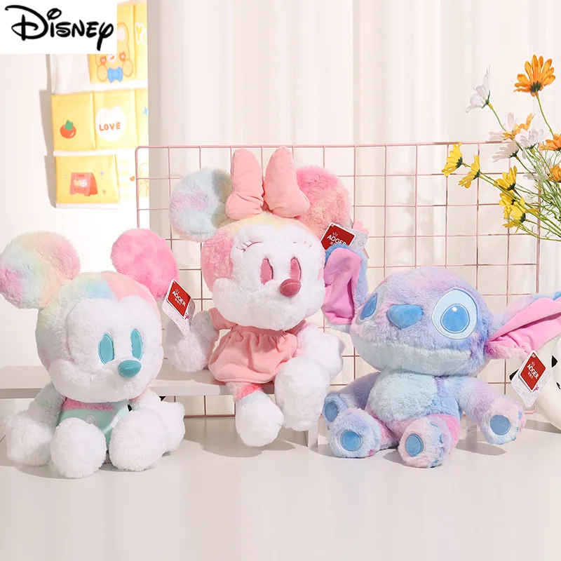 Disney 38cm Anime pluszowy Lilo & Stitch Mickey Minnie Fantasy wata cukrowa zabawki Kawaii Plushie lalki prezenty dla dzieci