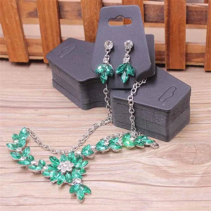 4.5x12cm 100 Card Jewelry Set Card Paper Necklace/Bracelet/Hair Accessories Display Label Card Shoe Studs/Hanging Ear Label Card