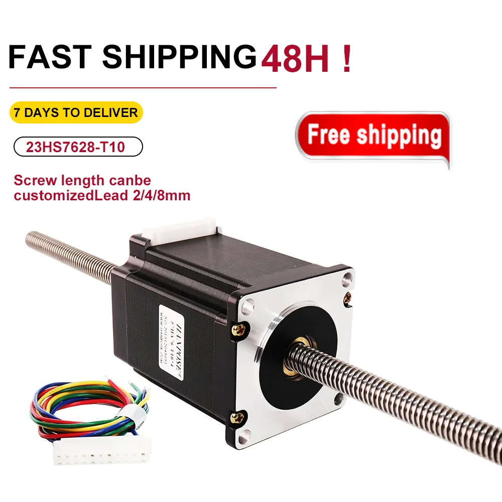 

57 сквозь трапециевидный винтовой шаговый двигатель 7628-T10 линейный винт 200 мм возвратно-поступательное движение 23HA5628-T10, используемый для роботизированного двигателя