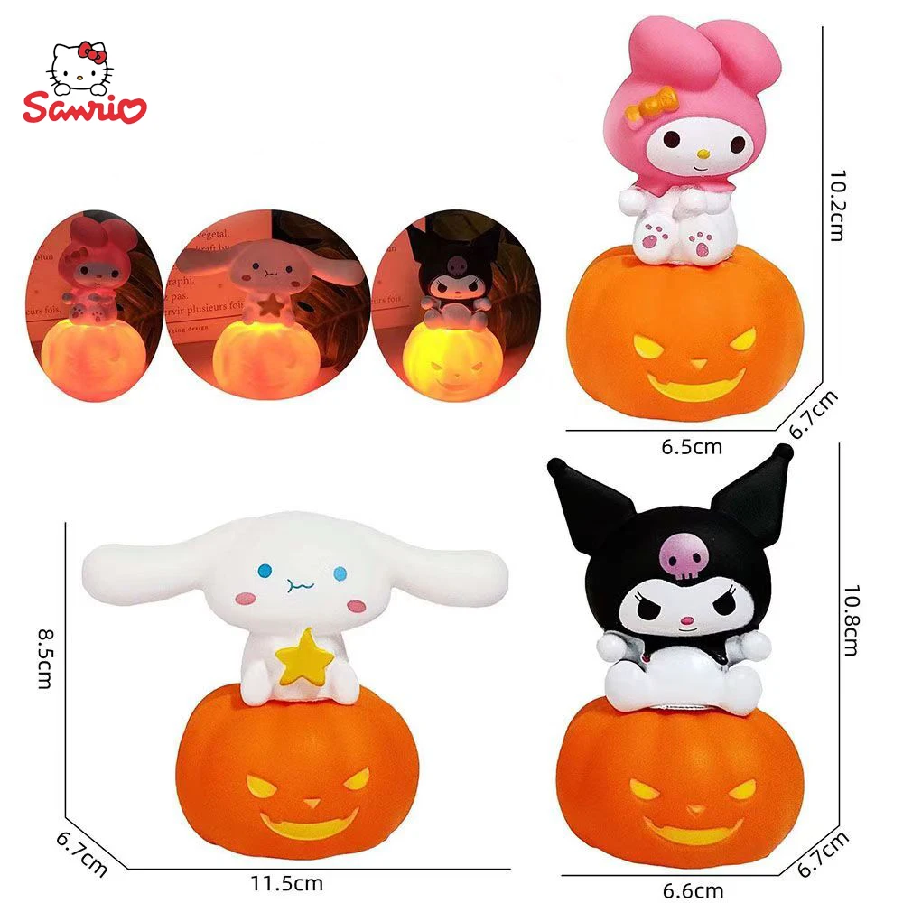 Sanrio Kuromi Cinnamoroll Pumpkin Night Light Kawaii My Melody Pompompurin Halloween Christmas Toy Decor Party Night lamp Gifts