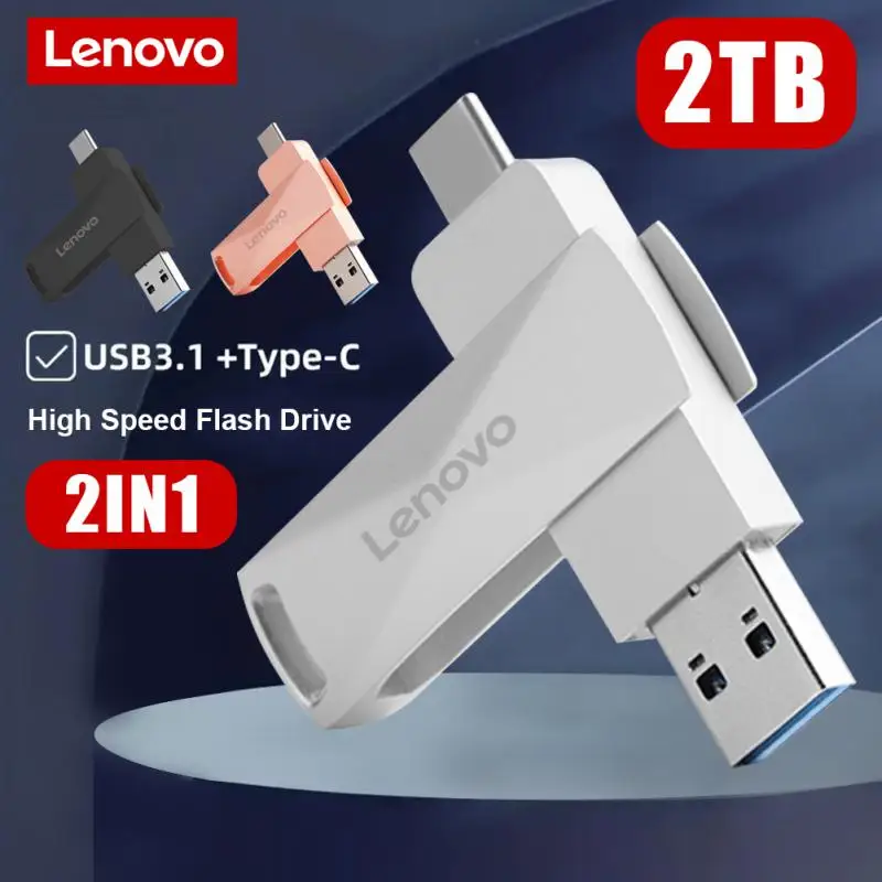 Lenovo 2TB Original USB Flash Drives USB 3.0 Metal High Speed Pendrive Real Capacity Memory Portable WaterProof U Stick For PC