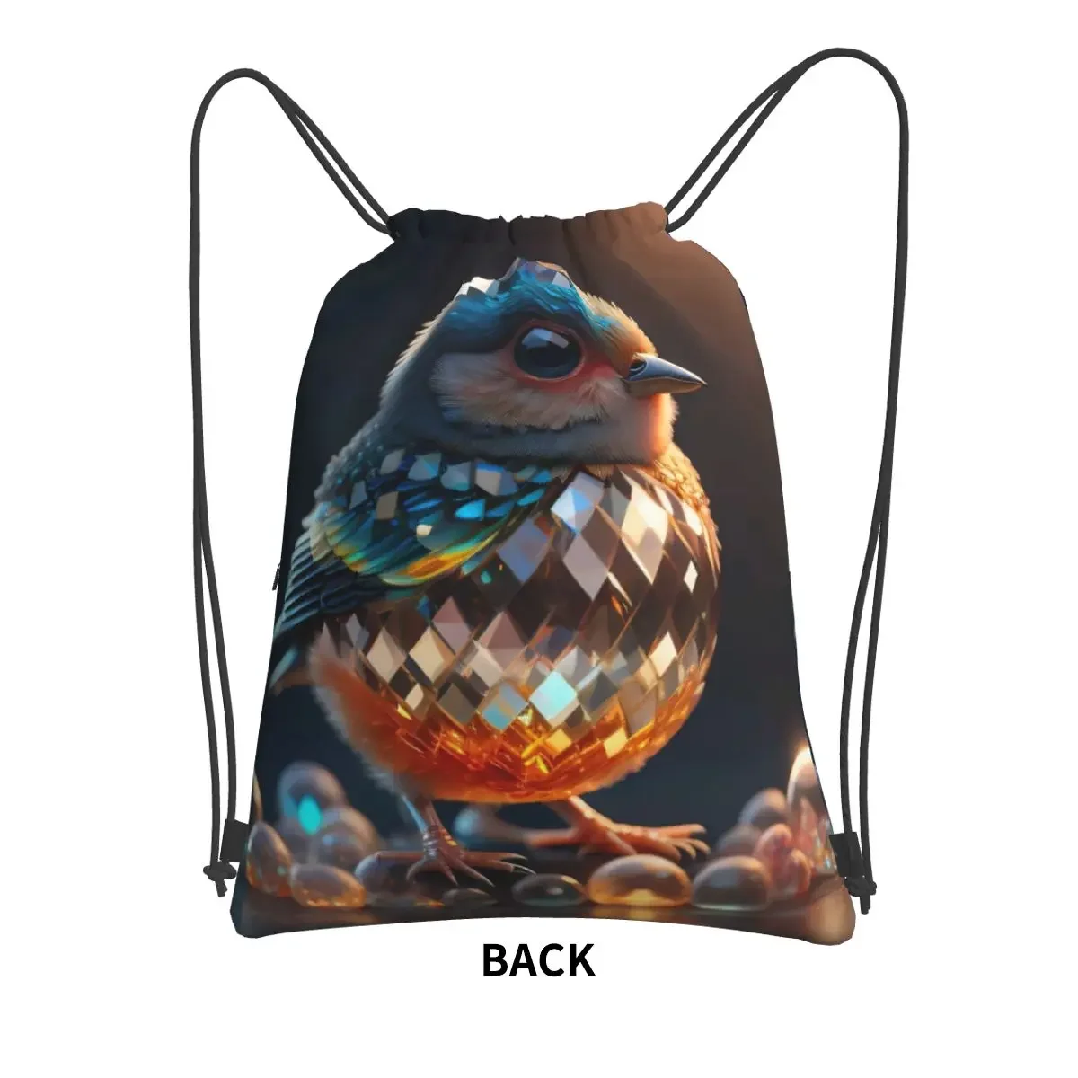 Sacs à dos portables oiseaux en cristal colorés, sac de proximité WString, sacs de rangement de poche Bundle, décontracté, écoliers