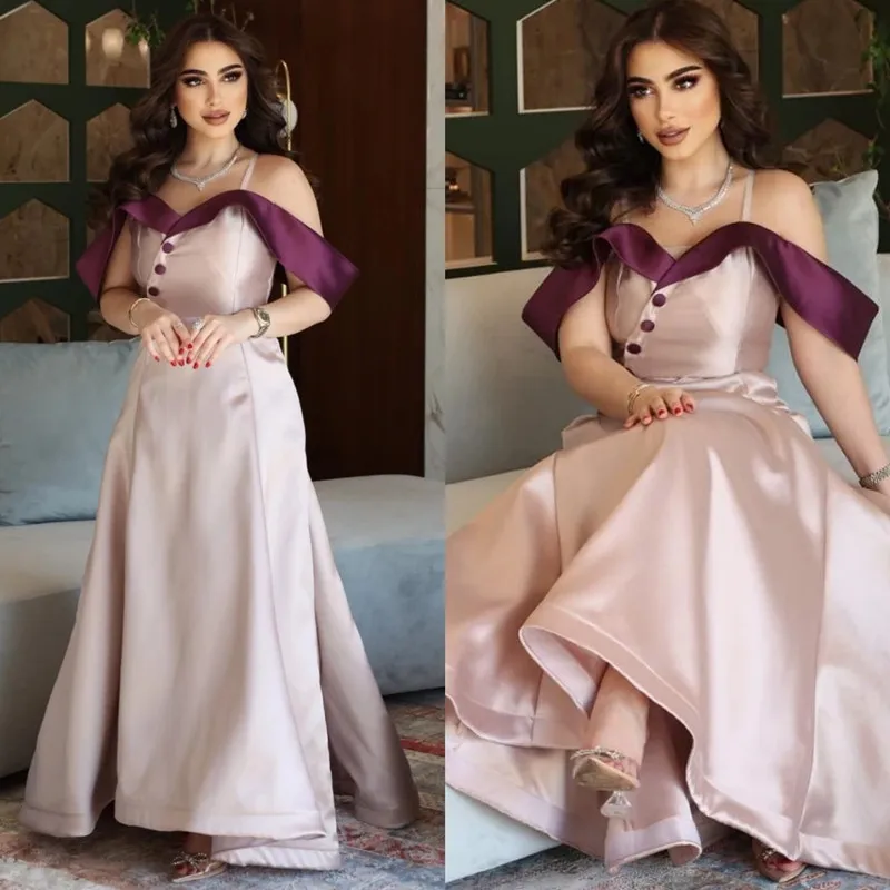 Aleeshuo Arabia saudita a-line Prom Dress Off The Shoulder occasioni formali abito da sera senza maniche abito da sera lungo fino al pavimento 2024