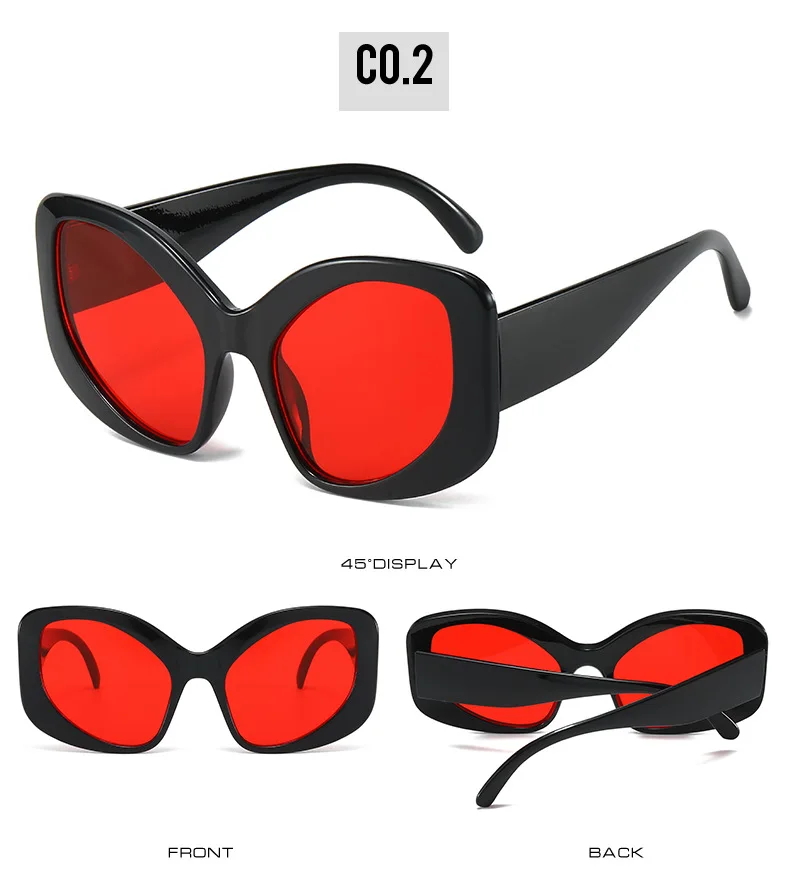 Neue Moderne Cat-Eye Y2K Sonnenbrille für Damen 2026 Luxusmarken-Designer Sonnenbrillen für Damen Übergroße Shades Retro 2000er Jahre Eyewear – Detail 8