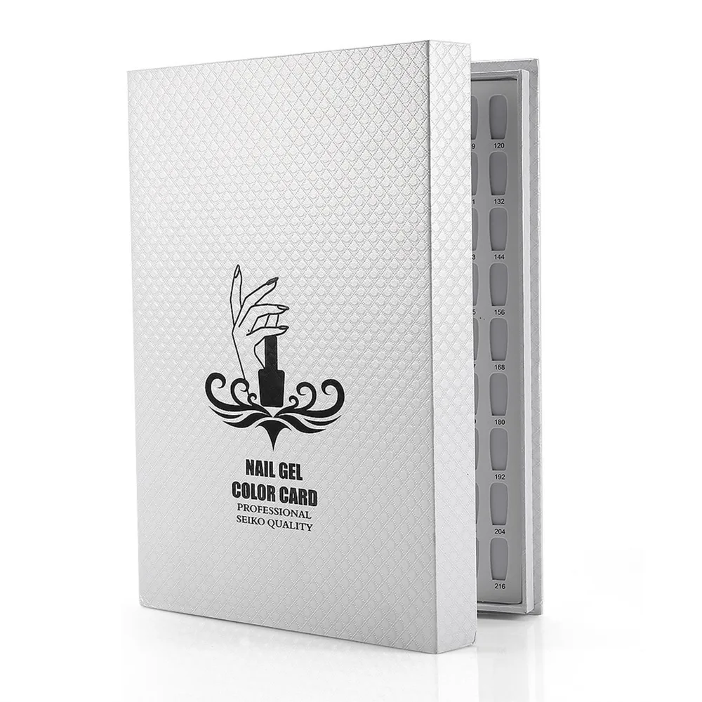 216 Colors Manicure Display Book White Color Display Booklet Nail Gel Color Card Nail Polish Display Chart Nail Art Salon