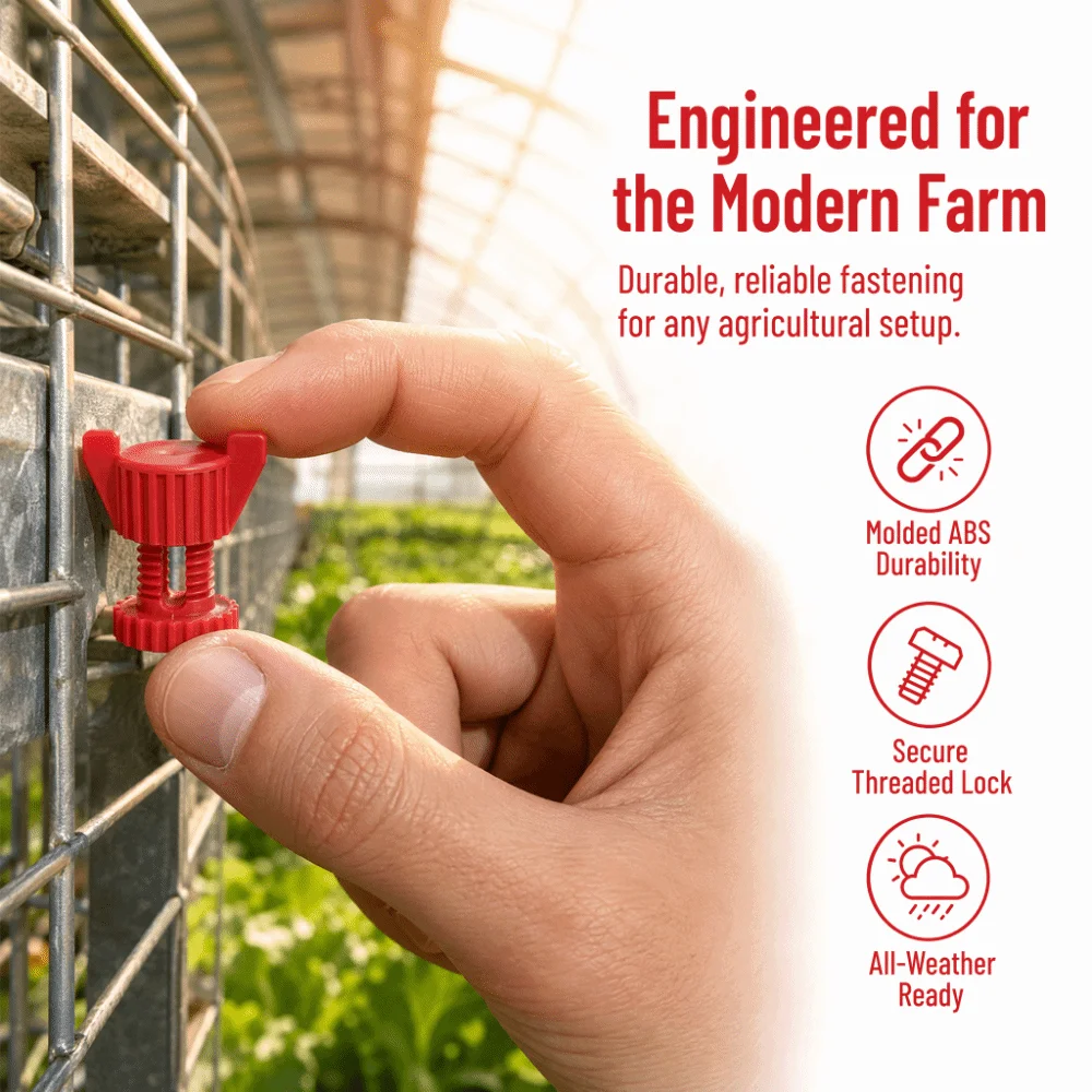 20pcs Simple ABS Plastic Screw Nut Set Red Anti-Aging Screw Nut Set Simple Structure Durable Farm Accessories Ventilation Window