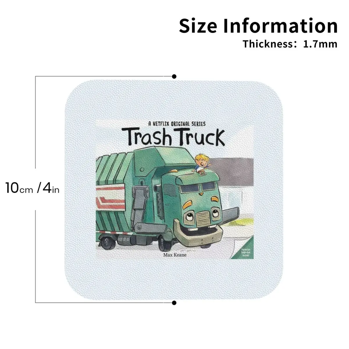 Trash Truck Cartoon Netflix Coasters PVC Leather Placemats Waterproof Coffee Mats for Decor Home Kitchen Dining Pads Set of 6