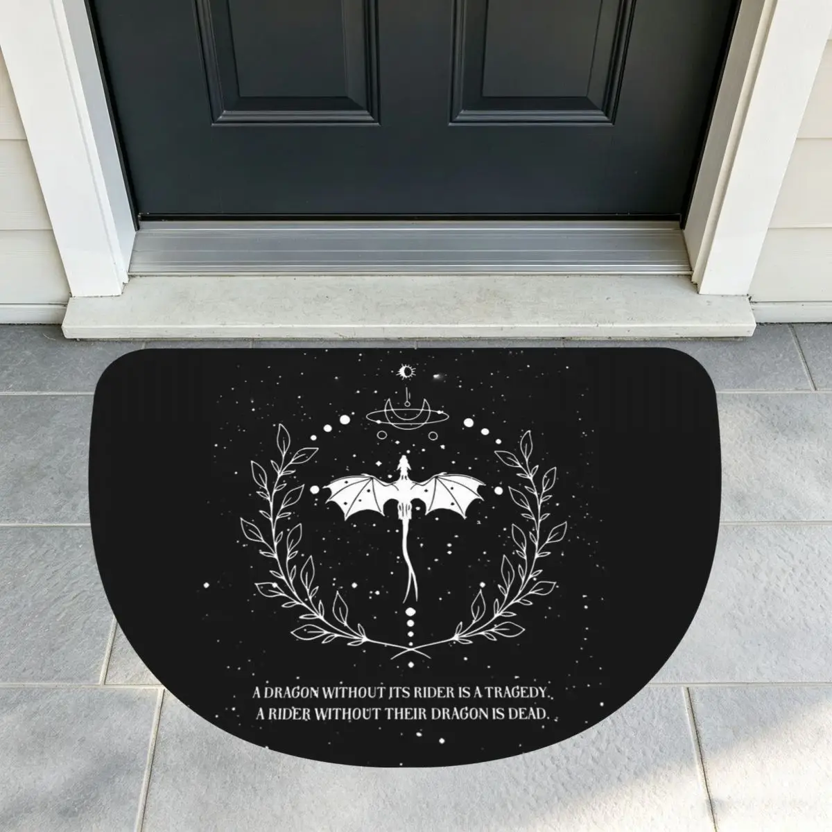 Fourth Wing Basgiath War Soft Flannel Half Round Doormat Non Slip Bathroom Mat Absorbent Floor Carpet for Home Bedroom